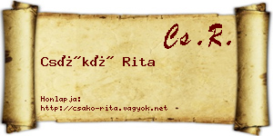 Csákó Rita névjegykártya